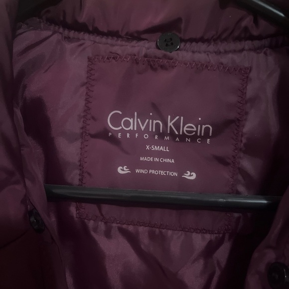 Calvin Klein Performance Purple Puffer Vest with Removable Collar - Picture 5 of 7